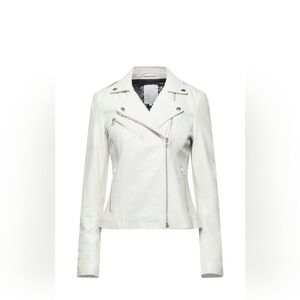 Women's White Leather Jacket